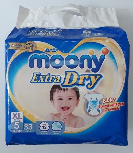 Подгузники для детей MOONY Extra Dry XL33 (12-17 кг) 33шт