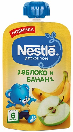 Nestle Пюре Яблоко Банан 90г пауч