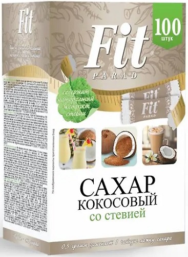 Fit Parad Сахар Кокосовый со стевией 0,5г №100стиков