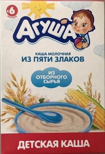 Агуша Каша 5злаков молочная 200г с 6мес.