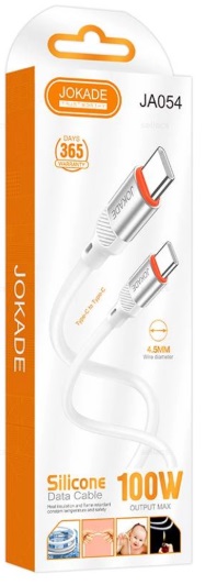Зарядное устройство USB Type-C Jokade JA054 5A Silicone Cable белый