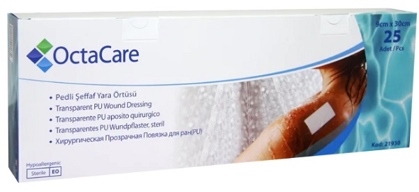 Повязка Адгезивная Прозрачная OCTACARE 9*30 см ( 1 шт ) водонепроницаемая