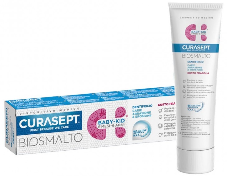 Зубная паста CURASEPT Biosmalto Dent Baby Kid Клубника 50 мл
