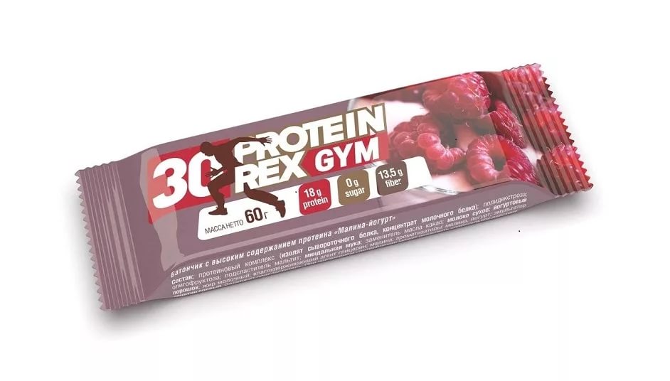 Protein Rex 30% GYM Батончик протеиновый 60г малина-йогурт