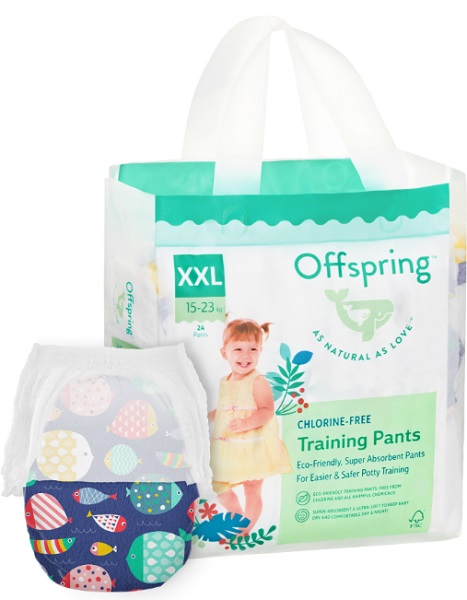 Offspring трусики подгузники для детей Рыбки XXL (15-23кг) 24 шт