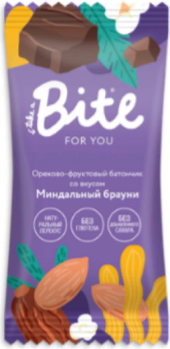 Bite for you Батончик Шоколад миндаль 35г фруктово- ореховый