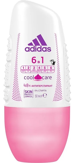 Adidas антиперспирант Cool & Care 6in1 для женщин 50 мл ролик