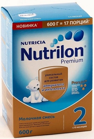 Нутрилон 2 Премиум 600г Смесь детская молочная с 6мес коробка
