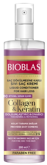 Bioblas несмываемый кондиционер спрей для волос с Коллагеном и кератином 200 мл