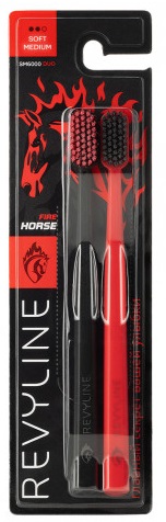 Набор Зубных щеток REVYLINE SM6000 Duo ( 9274 ) fire horse черная+красная