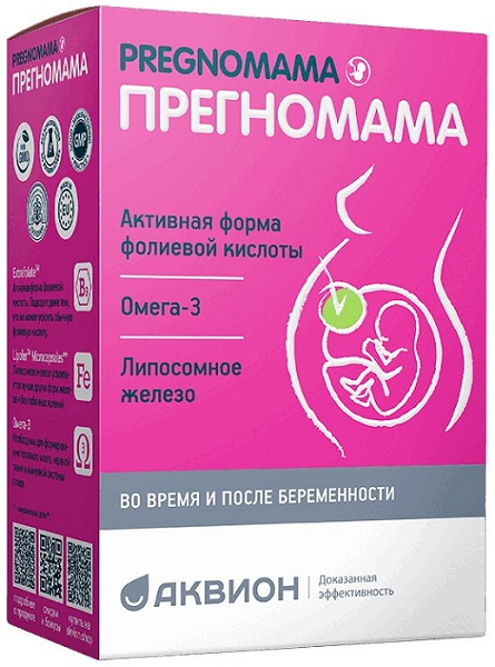 ПрегноМама капс. №30 БАД ( фолиевая кислота, омега 3, липосомное железо )