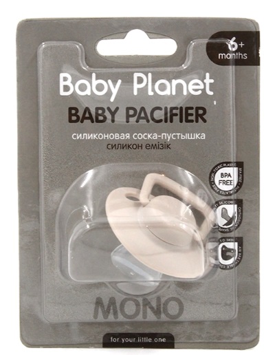 Соска-пустышка силиконовая Mono Classic Nude BABY PLANET размер 6+ арт.8472/3