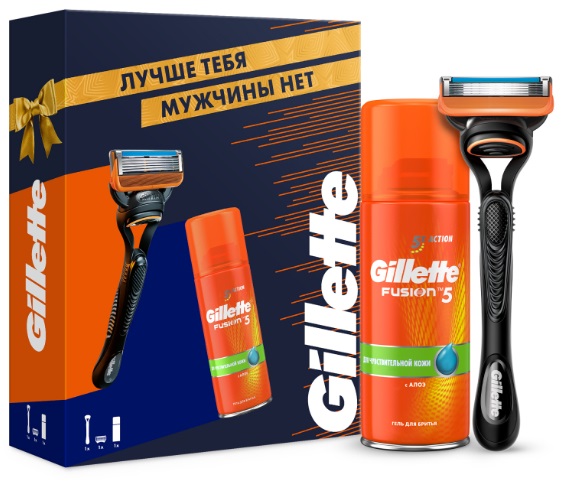Подарочный набор GILLETTE  Fusion5 бритва + гель для бритья 81769743