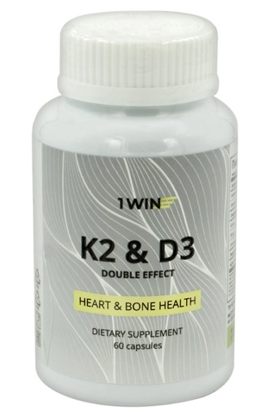 1WIN Витамин К2+Д3 Double Effect №60капс  &