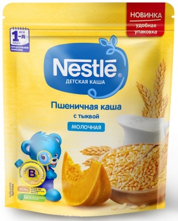 Nestle Каша молочная Пшеничная с тыквой 220 г дойпак с 4мес.