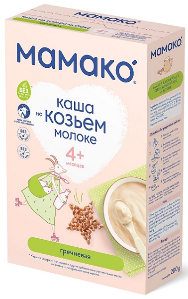 Мамако Каша Гречневая 200г на козьем молоке  с 4 мес.