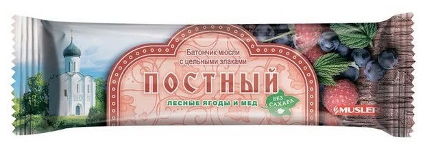 Musler Батончик мюсли Постный Лесные ягоды и мед 30г