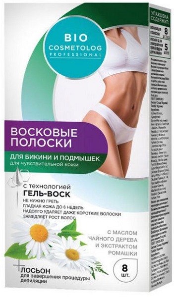 Bio Cosmetolog Восковые полоски для бикини и подмышек 8 шт ФК7301