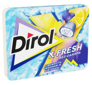 DIROL Жевательная резинка X-Fresh черника и цитрус 16 г