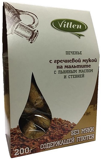 Vitlen Печенье с Гречневой мукой на мальтите 200г