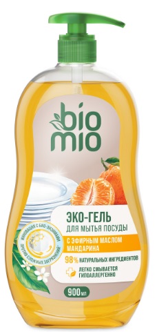 Bio Mio Экологичный бальзам для мытья взрослой и детской посуды 450 мл Мандарин