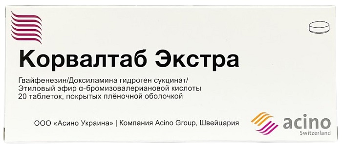 Корвалтаб Экстра табл. № 20   ( этиловый эфир альфа-бромизовалериановой кислоты )