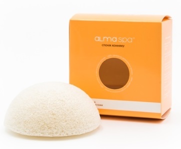 Alma Spa спонж конняку классический для умывания растительный белый