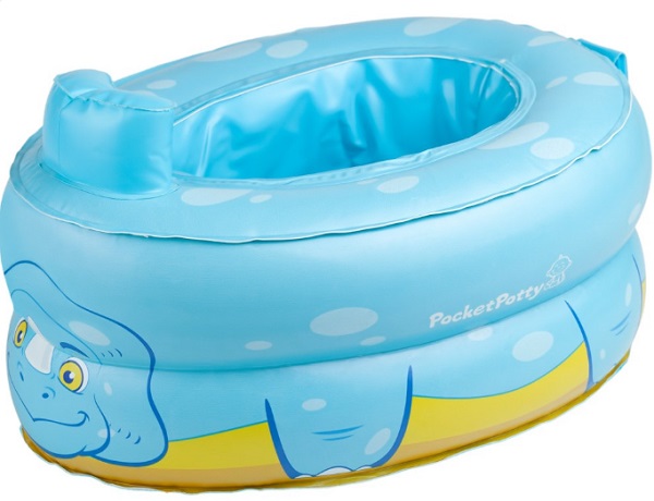 Горшок ROXY KIDS Handy Potty Надувной дорожный горшок 2в1 15м+ голубой (сменные пакеты)