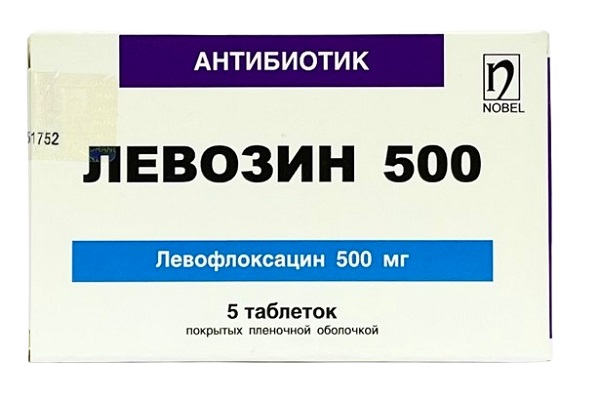 Левозин табл. 500 мг №5 ( левофлоксацин )