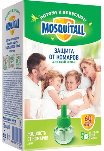 Жидкость от Комаров для фумигатора MOSQUITALL 60 ночей для всей семьи