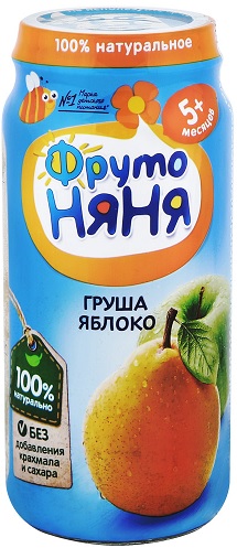 ФрутоНяня Пюре Груша яблоко 250г стекло с 5 мес