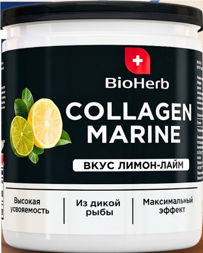 BioHerb Коллаген Морской Лимон-Лайм порошок 180г  &
