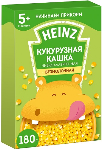 Хайнц Каша Низкоаллергенная Кукурузная безмол. 180г