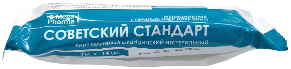Бинт нестерильный 7м*14см MEGA PHARMA Советский Стандарт