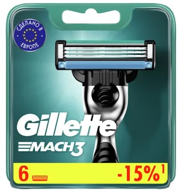 Кассеты сменные GILLETTE Mach3 (6шт) 81670464