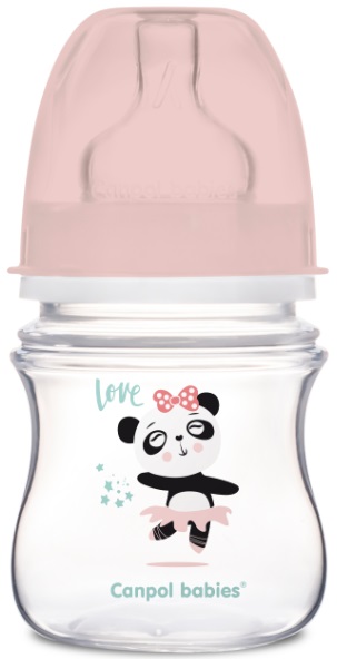 Бутылочка пластиковая CANPOL BABIES с ш/г Соска Силиконовая 120 мл 0м Toys арт.35/220 pink