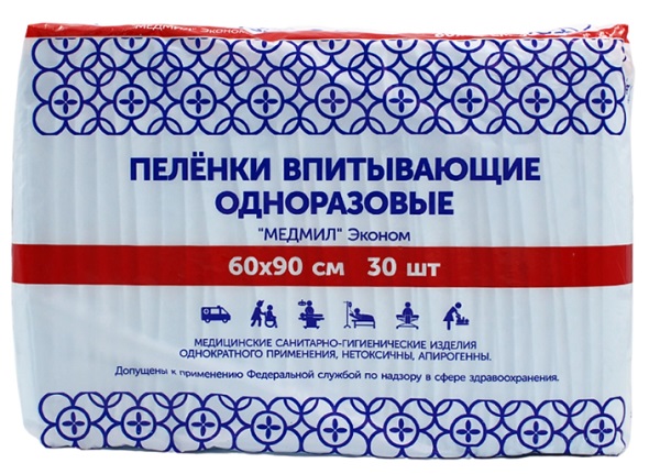 Пеленки одноразовые 60*69см 30 шт MEDMIL Эконом
