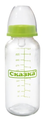 Бутылочка Сказка Рожок стеклянная 240мл 1019