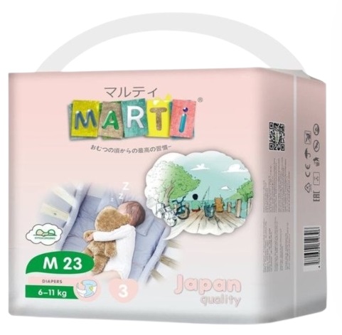 Подгузники для детей MARTI M23 ( 6-11кг ) 23шт