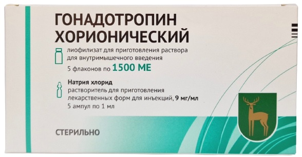 Гонадотропин Хорионический 1500 ЕД №5 фл + растворитель амп. №5 МЭЗ / ХГЧ (Упаковка)