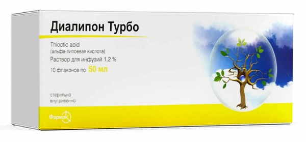 Диалипон Турбо 1,2% фл. 50 мл №10 (меглюминовая соль альфа-липоевой к-ты) тиок (Упаковка)
