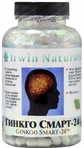 Irwin Naturals Гинко Смарт-24  №180капс.(Ирвин)