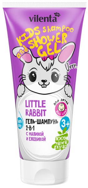 Vilenta Гель шампунь Little Rabbit 3+ с малиной и ежевикой 200 мл