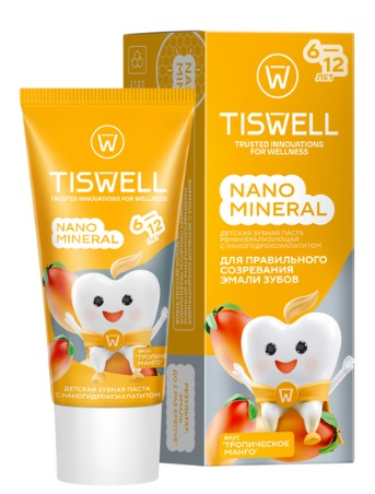 Зубная паста TISWELL Nano Mineral 6+ с наногидроксиапатитом Манго 60 г