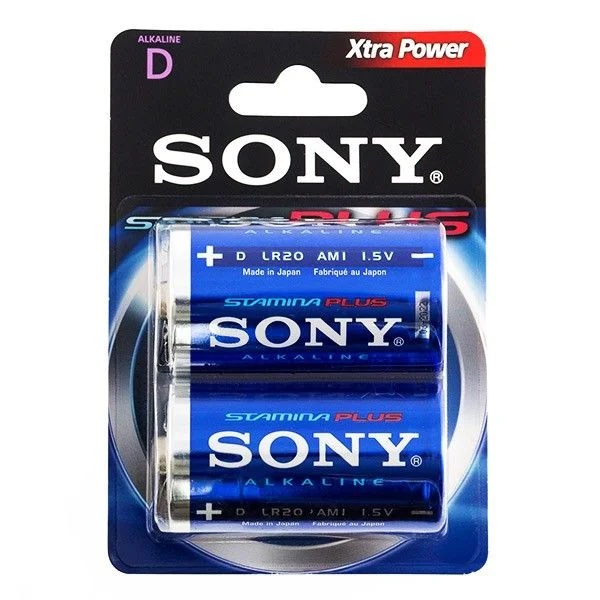 Батарейка SONY D (2шт) (LR20) 1.5V Stamina Plus AM1-B2D