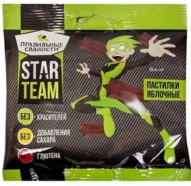 Star Team Пастилки яблочные 70г Правильные сладости