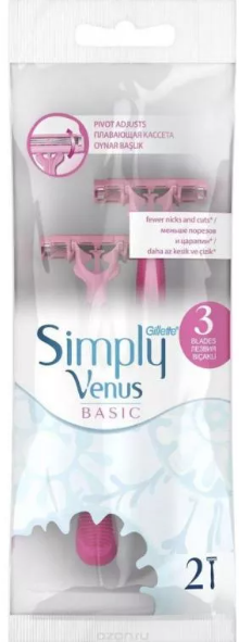 Станок бритвенный одноразовый GILLETTE SIMPLY VENUS женский ( 3 шт) 81646039