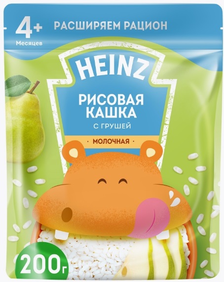 Хайнц Каша молочная Рисовая с грушей 200г дойпак
