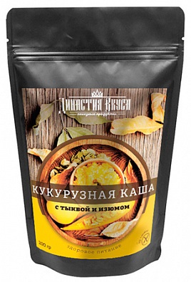 Династия вкуса Каша кукурузная с тыквой и изюмом 200г