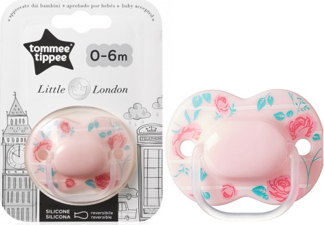 Соска-Пустышка Силиконовая TOMMEE TIPPEE 0-6м Little London цв.в асс. арт.43340955